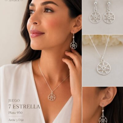 Juego Arete y dije 7 Estrellas