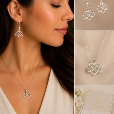 Juego Arete y dije Corazón Infinito