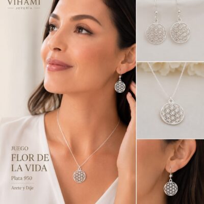 Juego Arete y dije Flor de la Vida