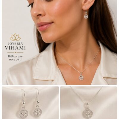 Juego Arete y dije Girasol Peque