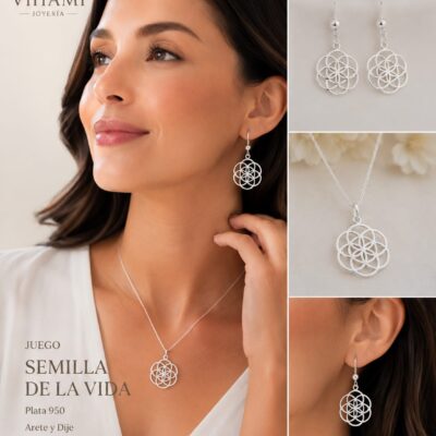 Juego Arete y dije Semilla de la Vida