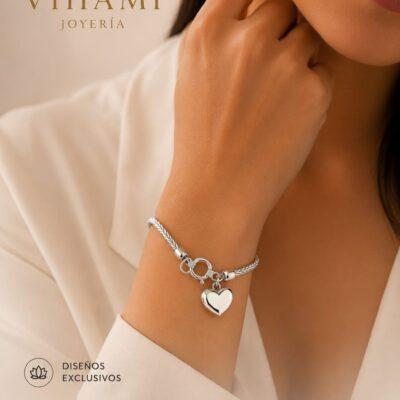 Pulsera Espiga Con Dije Corazón